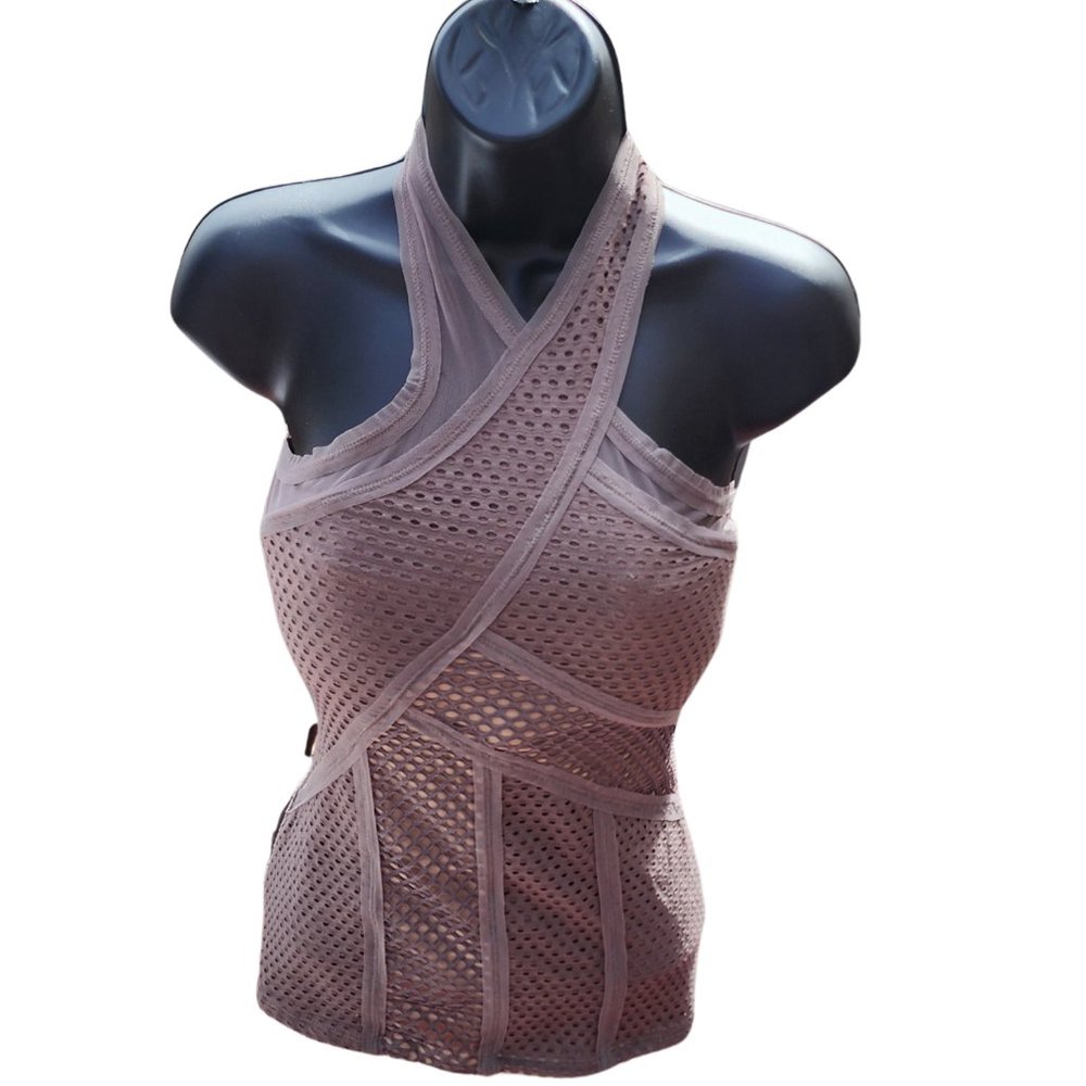 Bcbgmaxazria "Katlin" Geometric Sleeveless Mesh top, size small. - Picture 3 of 7